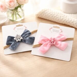 Nwt new 2pk handmade headwraps headbands baby toddler velvet